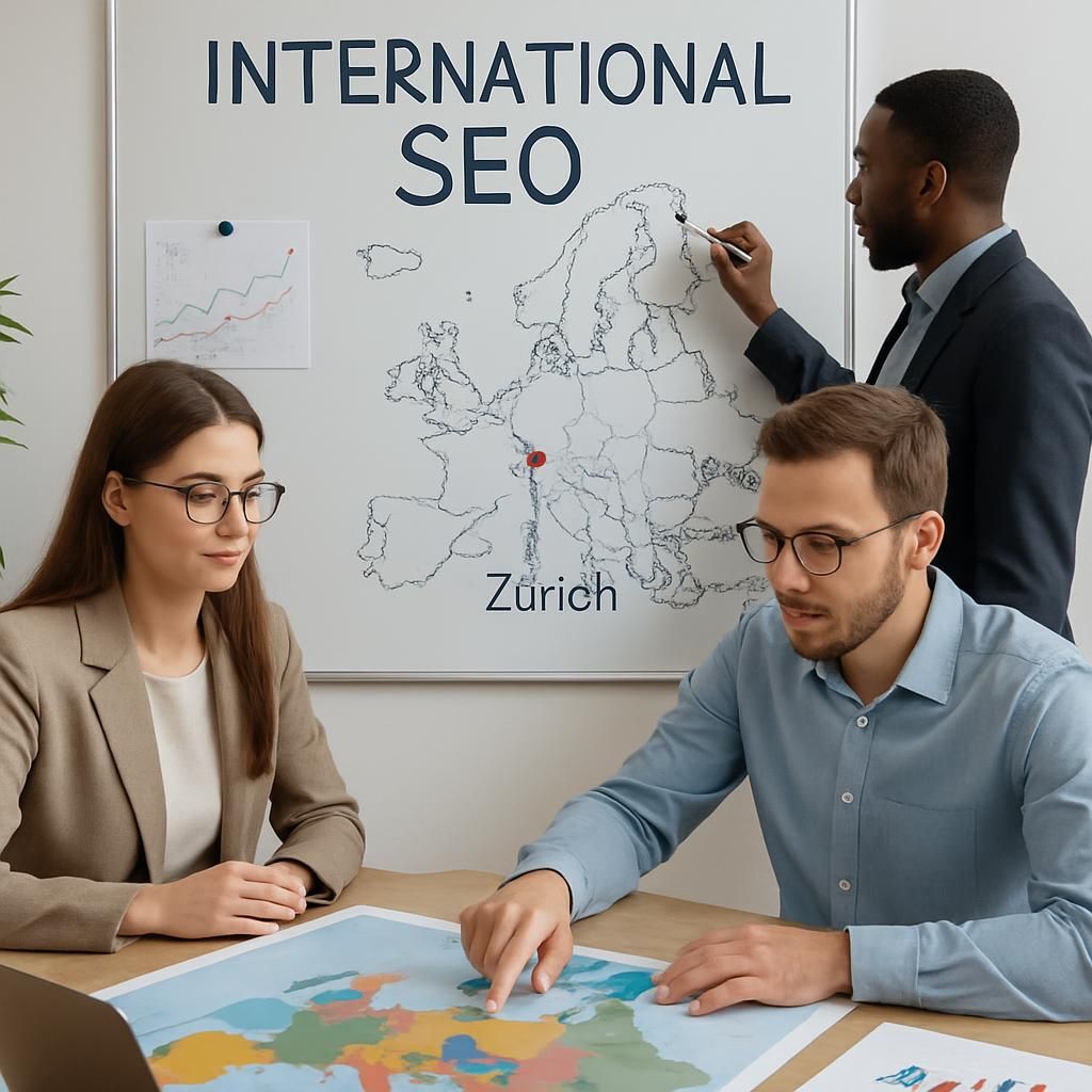 Professionelle Hreflang SEO Beratung in Zürich für multinationale Unternehmen zur Optimierung internationaler Webseiten und Verbesserung der Sichtbarkeit in verschiedenen Sprachen.