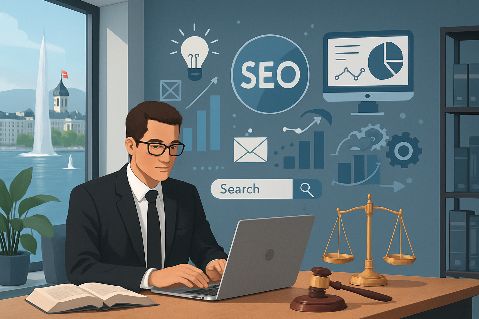 découvrez nos services de marketing digital spécialement conçus pour les cabinets d'avocats à genève afin d'optimiser votre visibilité en ligne et attirer de nouveaux clients.